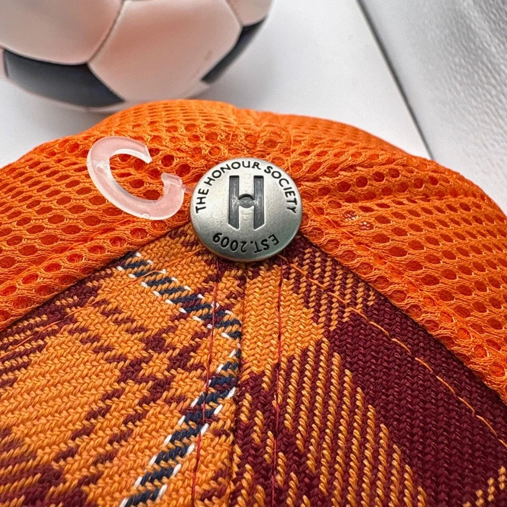 The Honour Society Virginia Tech Hokies Plaid Trucker Hat Orange Maroon The 365